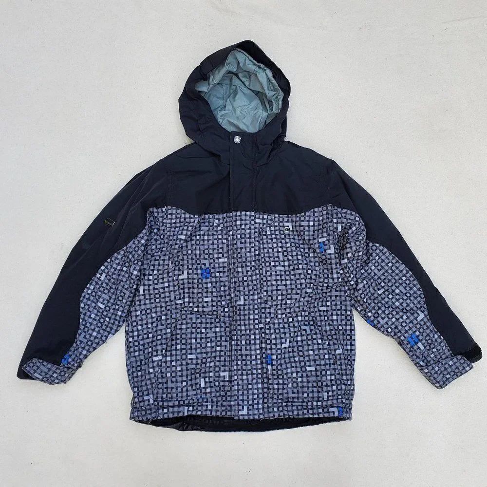 Ripzone Black and Gray Hooded Snow Jacket